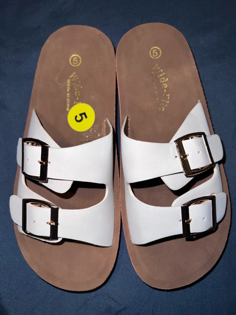 Women double-buckle slide sandals